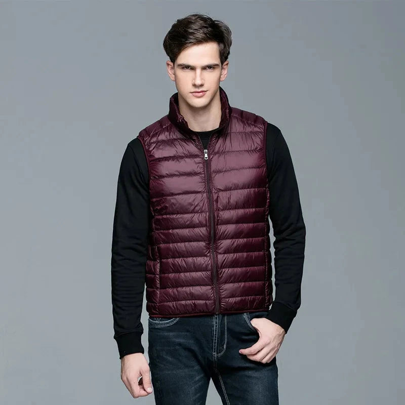 Autumn and Winter Men's 90% White Duck Down Vest Casual GlowCart
