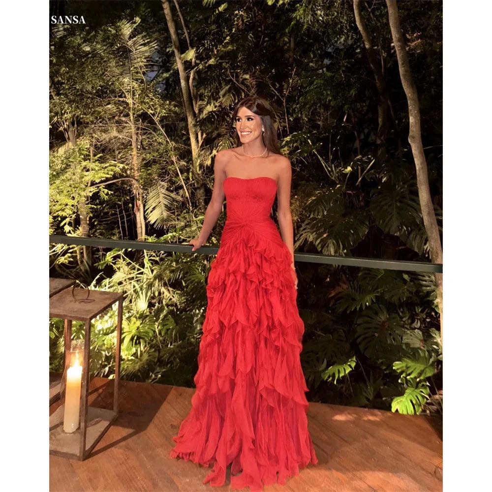 Sansa Strapless A-Line Lace Prom Dress Detachable Shawl GlowCart