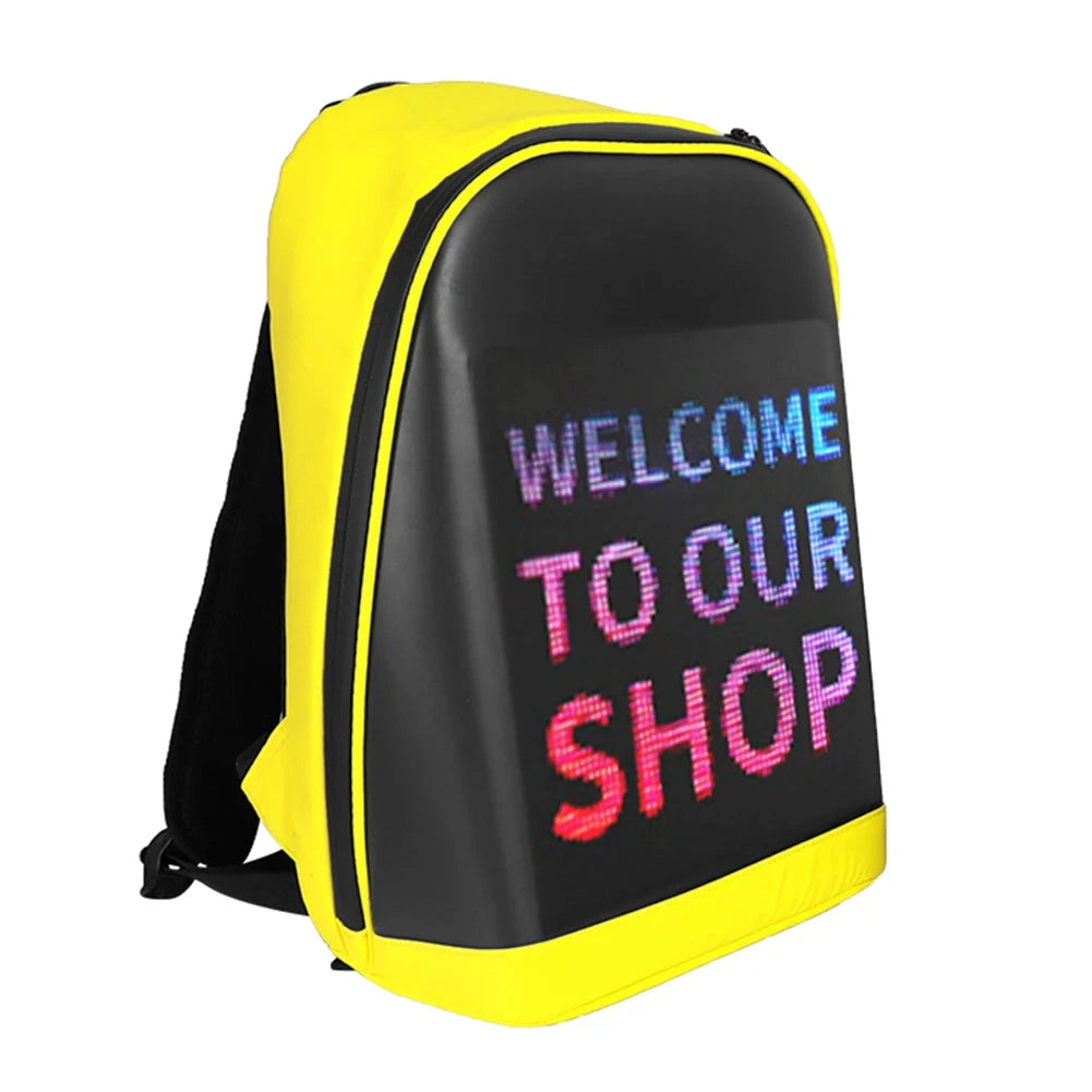 Women Men LED Display Screen Walking Advertising Backpack GlowCart
