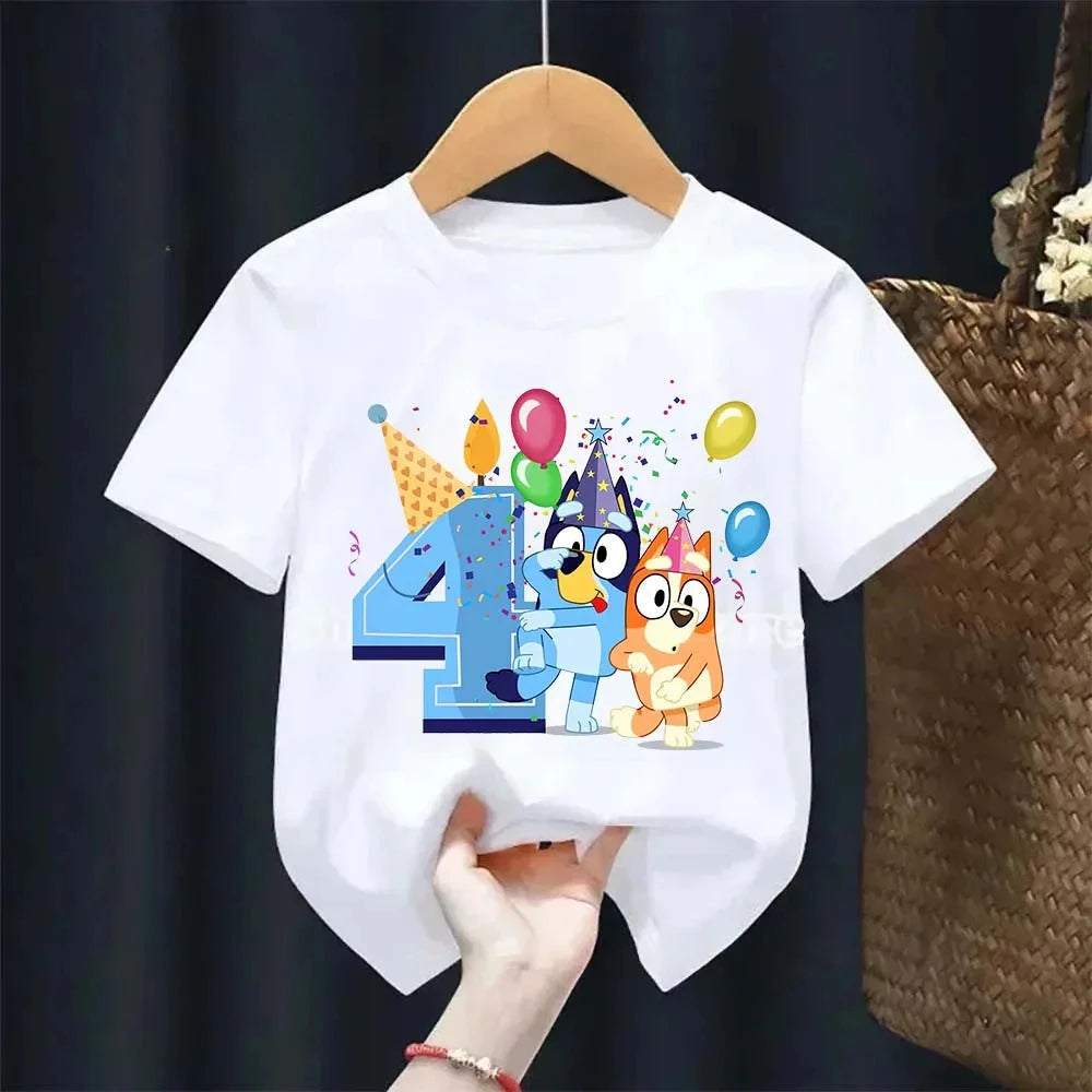 Boys Girl Summer Short Sleeve Children T-shirt Cartoon Birthday Digital Print Breathable Baby Tee Tops Y2k Kawaii Kids Clothing GlowCart