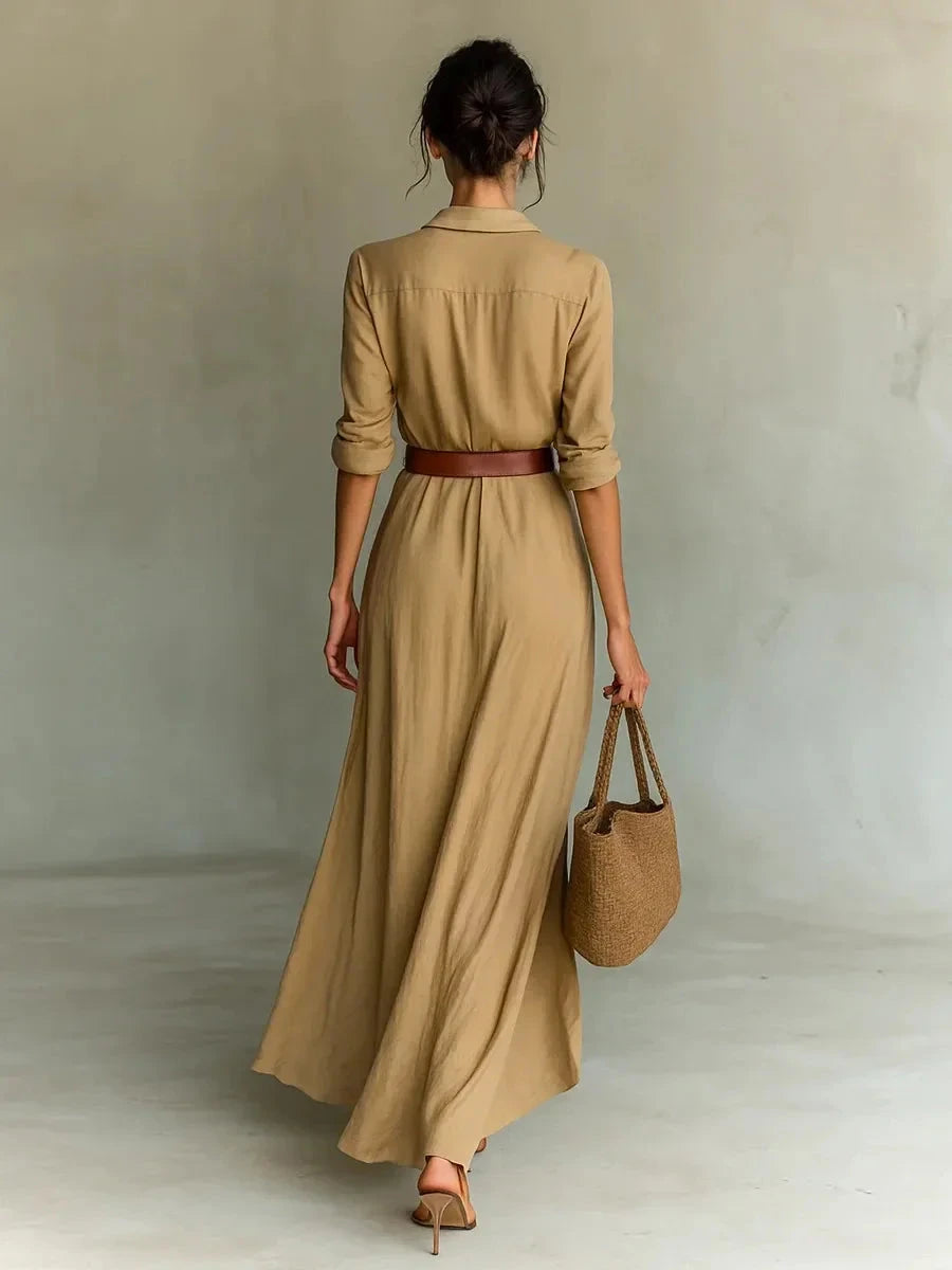 2025 New Autumn Woman Sexy Deep V Neck Hollow Long Dress GlowCart