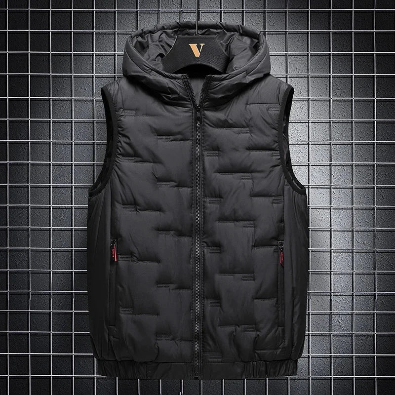 Down Cotton Vest Mens Early Spring Trend New Detachable Hat GlowCart