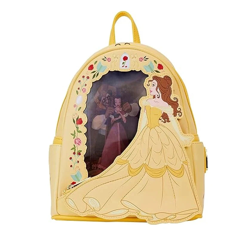 Beauty and The Beast Princess Scene Cogsworth Lumiere Chip Cosplay Mini Backpack GlowCart