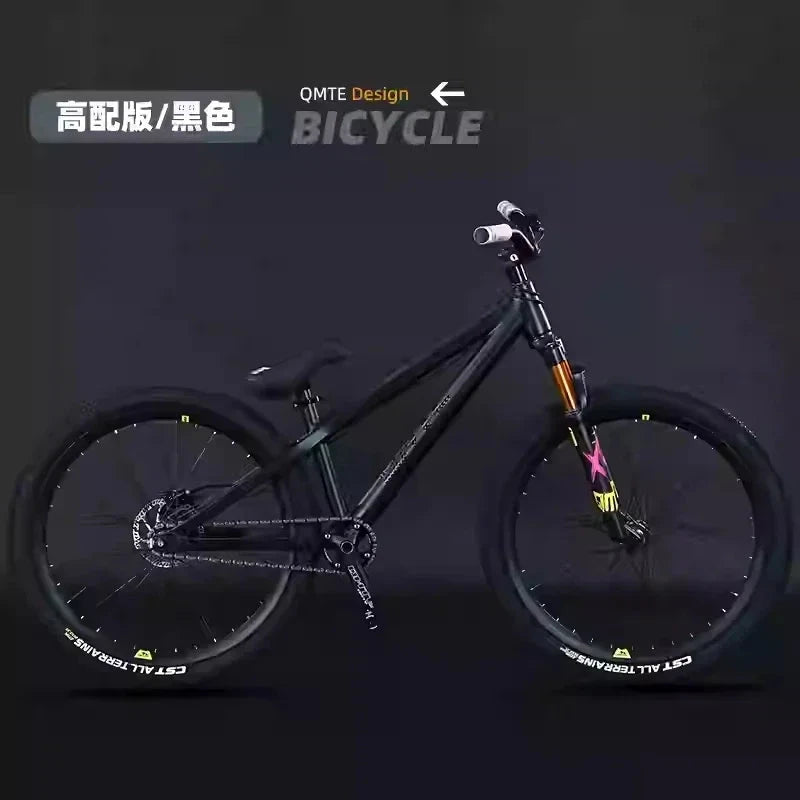26inch Single Speed XC Mountain Bike AM Mtb Bike Cross Country Bicycle High Strength Frame Oil Disc Brake Oil and Spring Fork GlowCart