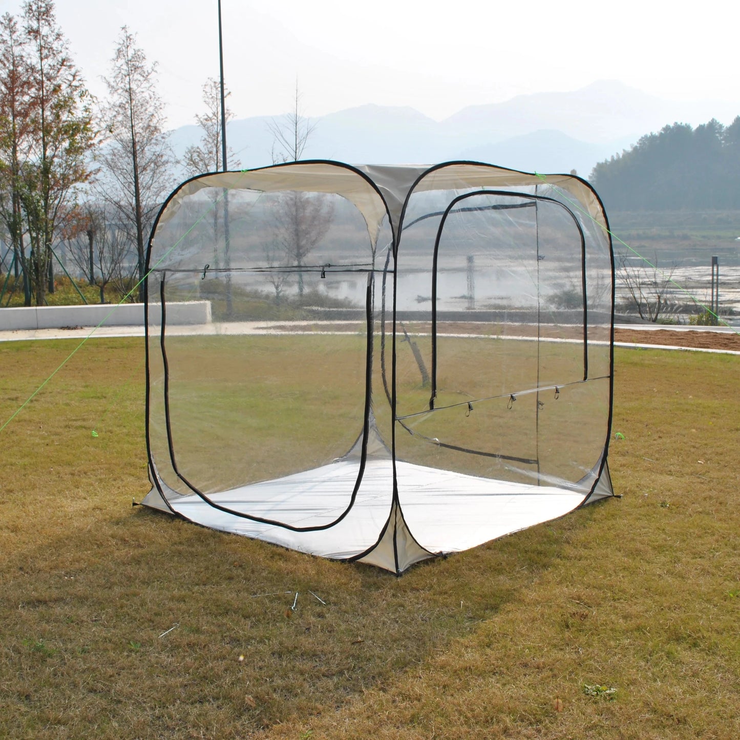 Patio Gazebo Transparent PVC Room, 4 Person Pop up Outdoor GlowCart