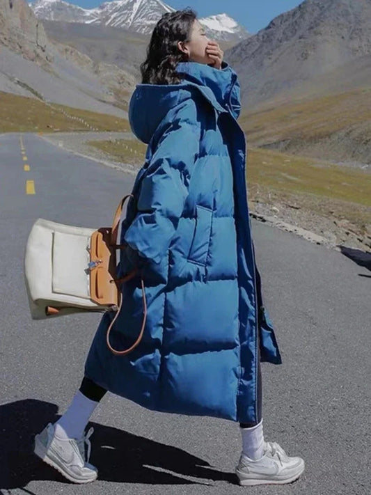 Women's Winter 2025 Outerwear Korean Loose Long Knee Length GlowCart