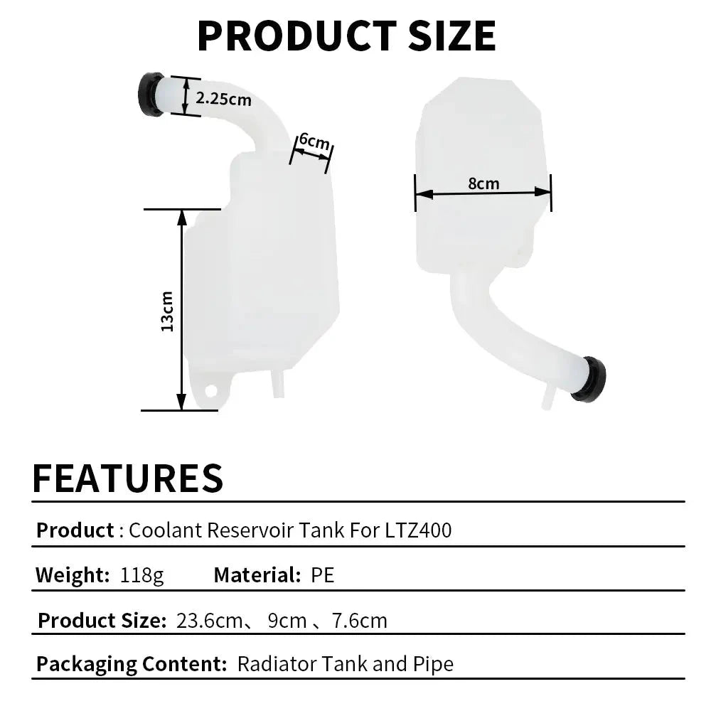 Radiator Tank Water Tank Coolant Bottle Overflow Reservoir Tank Motorcycles Parts For Suzuki LTZ 400 LTZ400 ATV GlowCart