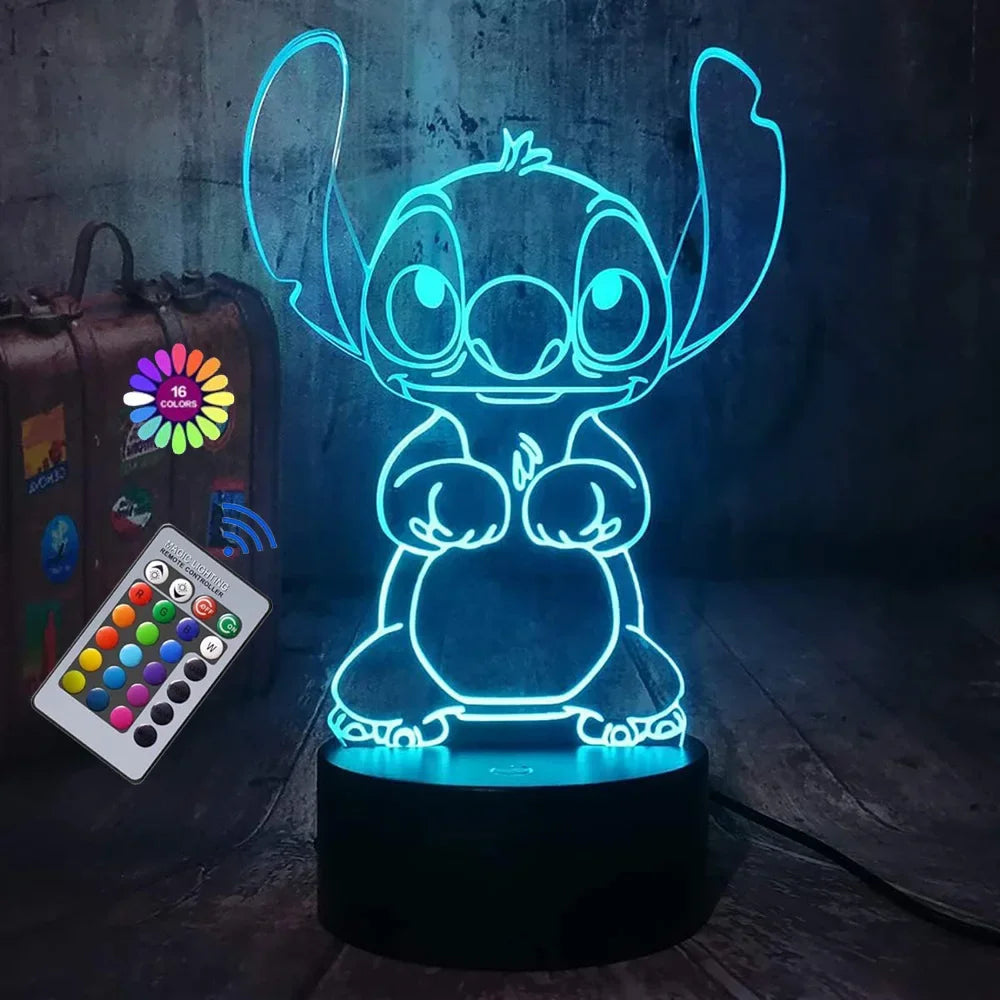 3D Illusion Stitch Night Light with Remote Control and Smart