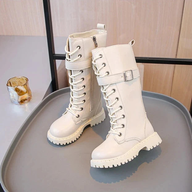 Girls Long Boots New Fashion Design Thin Fleece Lining Fashion Kids Winter Footwear Non-slip Childrens Causal Shoes Size 27-37 GlowCart