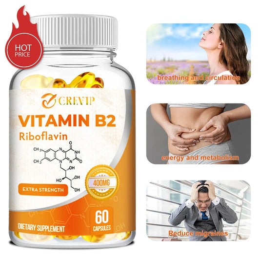 Vitamin B2 400mg - Promotes Energy Production and GlowCart