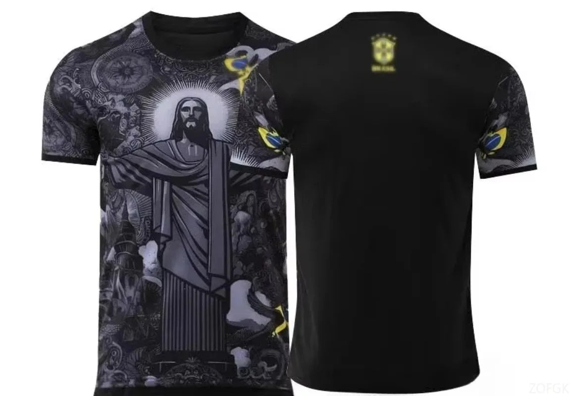 25 New Football Training T-Shirt Special Edition Brazilian Jesus Redeemer 3D Print Quick Dry Breathable Sports Short Sleeve Tops GlowCart