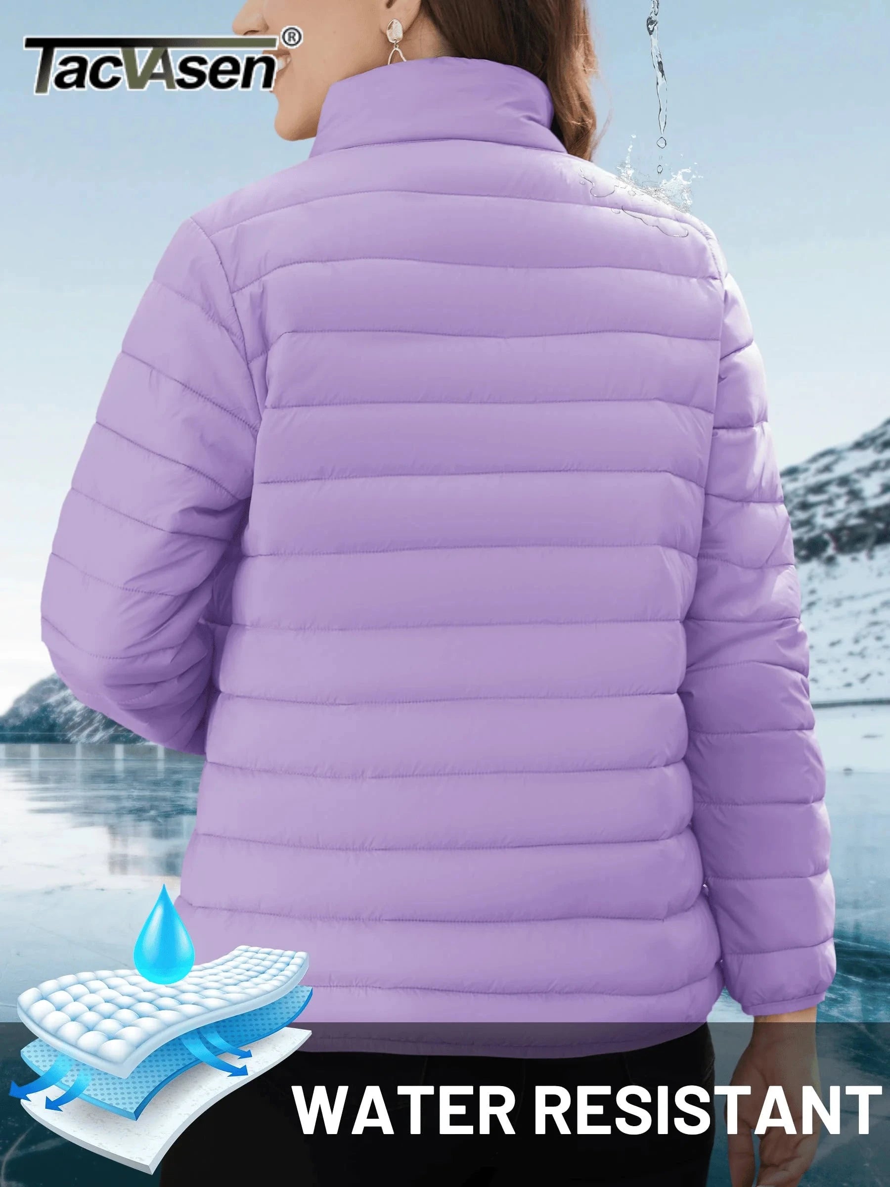 TACVASEN Winter Quilted Puffer Jackets Womens Lightweight GlowCart