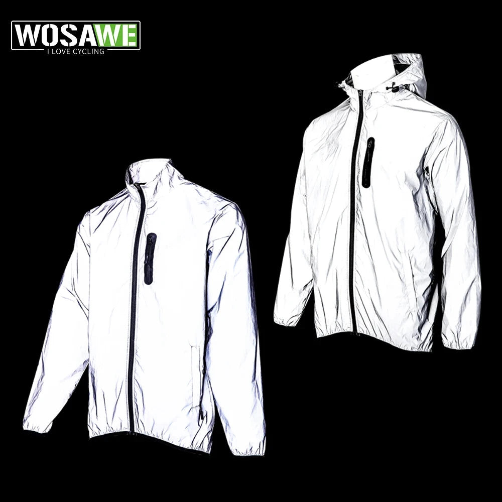 WOSAWE Men's Fully Reflective Jacket Outdoor Lightweight GlowCart