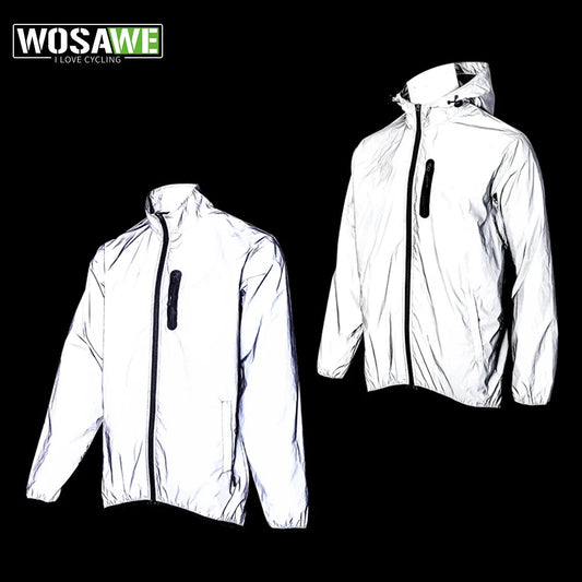 WOSAWE Men's Fully Reflective Jacket Outdoor Lightweight GlowCart