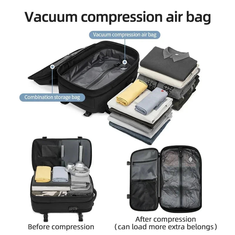 Men Travel Backpack vacuum compression Laptop Backpack 17 GlowCart