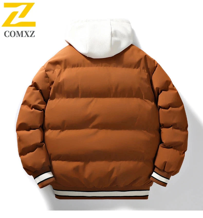 Men Down Cotton Jacket Autumn Winter New Fashion Color Block GlowCart