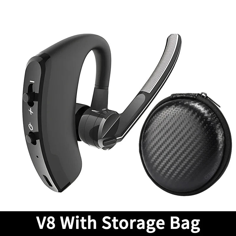 New V8 Wireless Bluetooth Single Earphone With HD Mic Stereo GlowCart