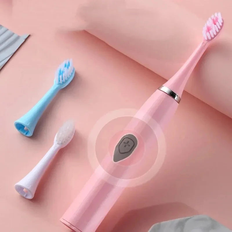 1pc White/Pink Electric Toothbrush Adult Model Soft Bristle GlowCart