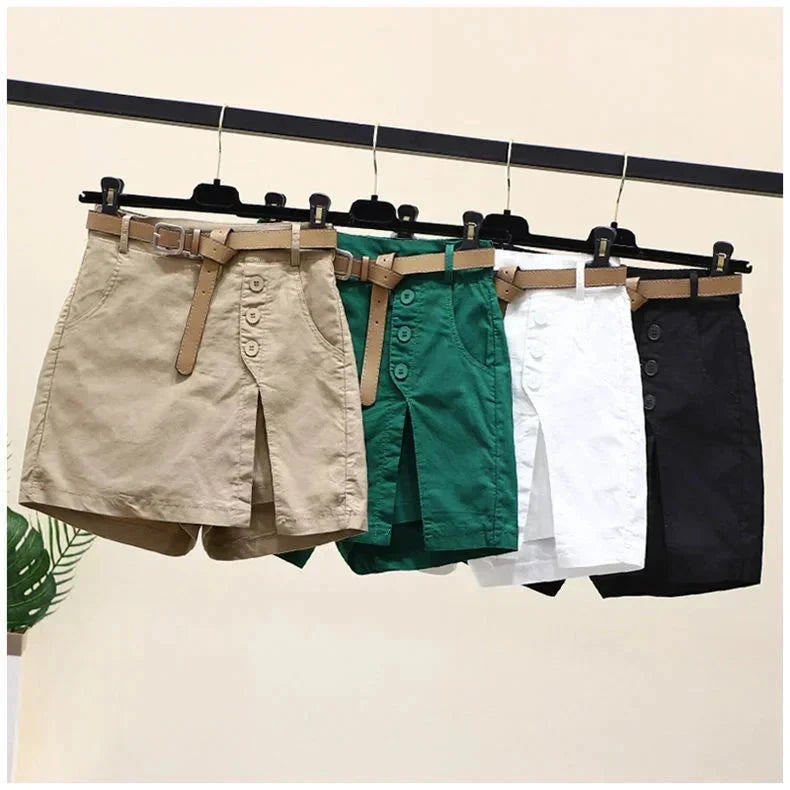 100% Cotton Skirts Shorts for Women Summer Clothes Korean GlowCart