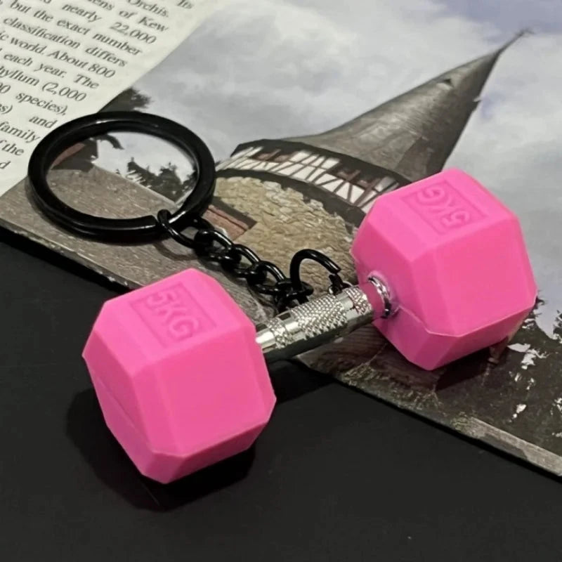 2025 New Barbell Keychain DlY Silicone Dumbbell Keychain Gym GlowCart