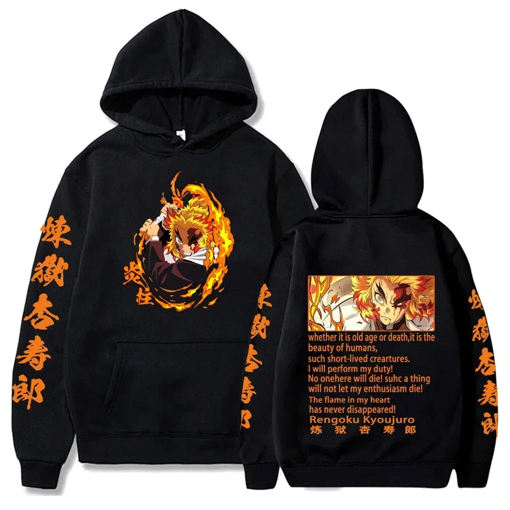 Harajuku Demon Slayer Plus Size Hoodie Kamado Nezuko Graphic GlowCart