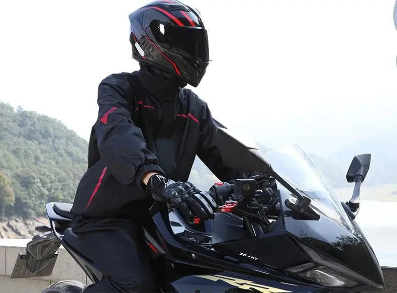 2025 New Motorcycle Raincoat Jacket Men Windproof Split Rain GlowCart