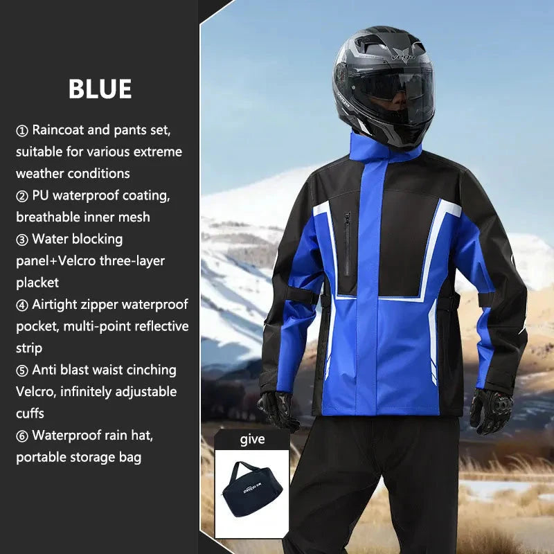 Motorcycle Raincoat Men Women Waterproof Motorcycle Rider GlowCart