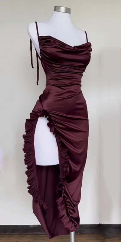 2025 Europe and America Sleeveless Backless Bodycon Dress Women Summer High Fork Party Club Evening Dresses Streetwear Sundress GlowCart