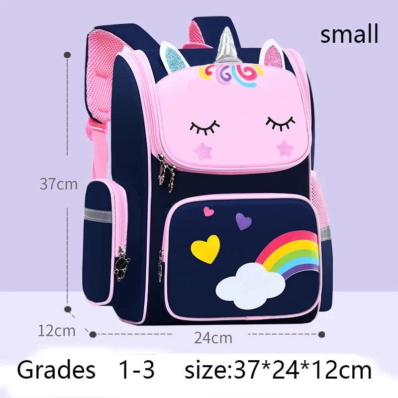 Kid Backpack for Girl Unicorn Children Bookbag Rainbow Eyes School Bag Teen Girl Backpack for Traveling Waterproof Mochilas GlowCart